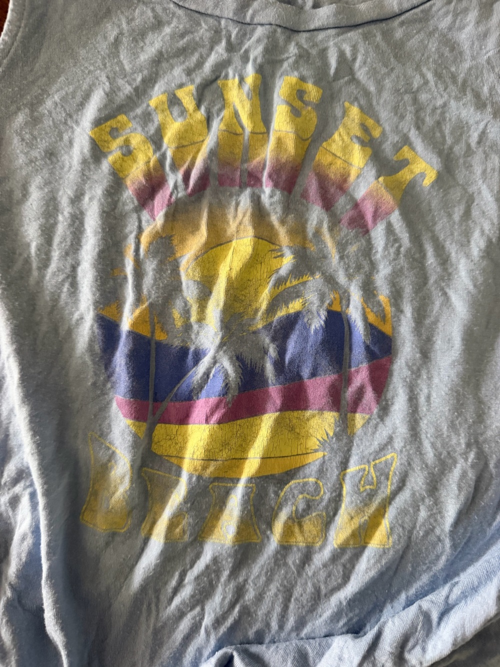 Kids Light Blue 'Sunset Vibes' Graphic Tank Top